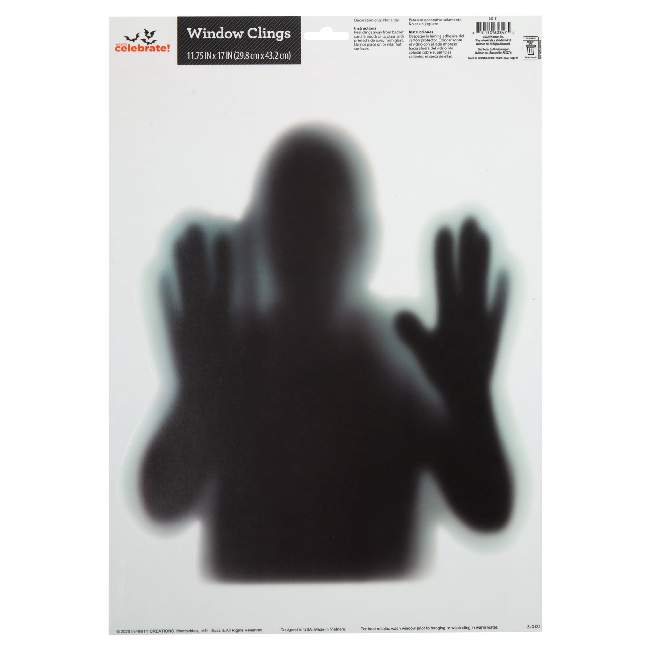 Creepy Silhouette Window Cling, Multicolor, 11.75" x 17", Halloween by Way To Celebrate