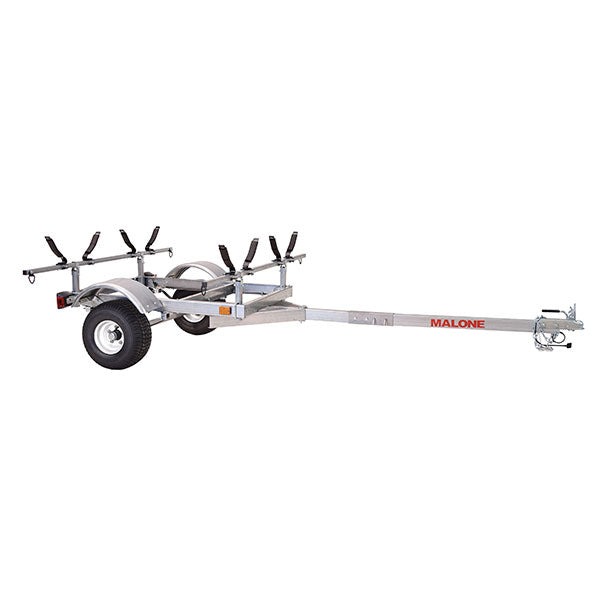 Malone Kayak Trailer Package, 600 lb Capacity, Galvanized Steel, LED Lights, 70 MPH Tires - LowMax 2