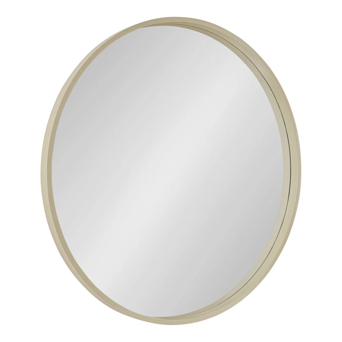 Round Wood Accent Wall Mirror With Modern Decorative Wooden Frame