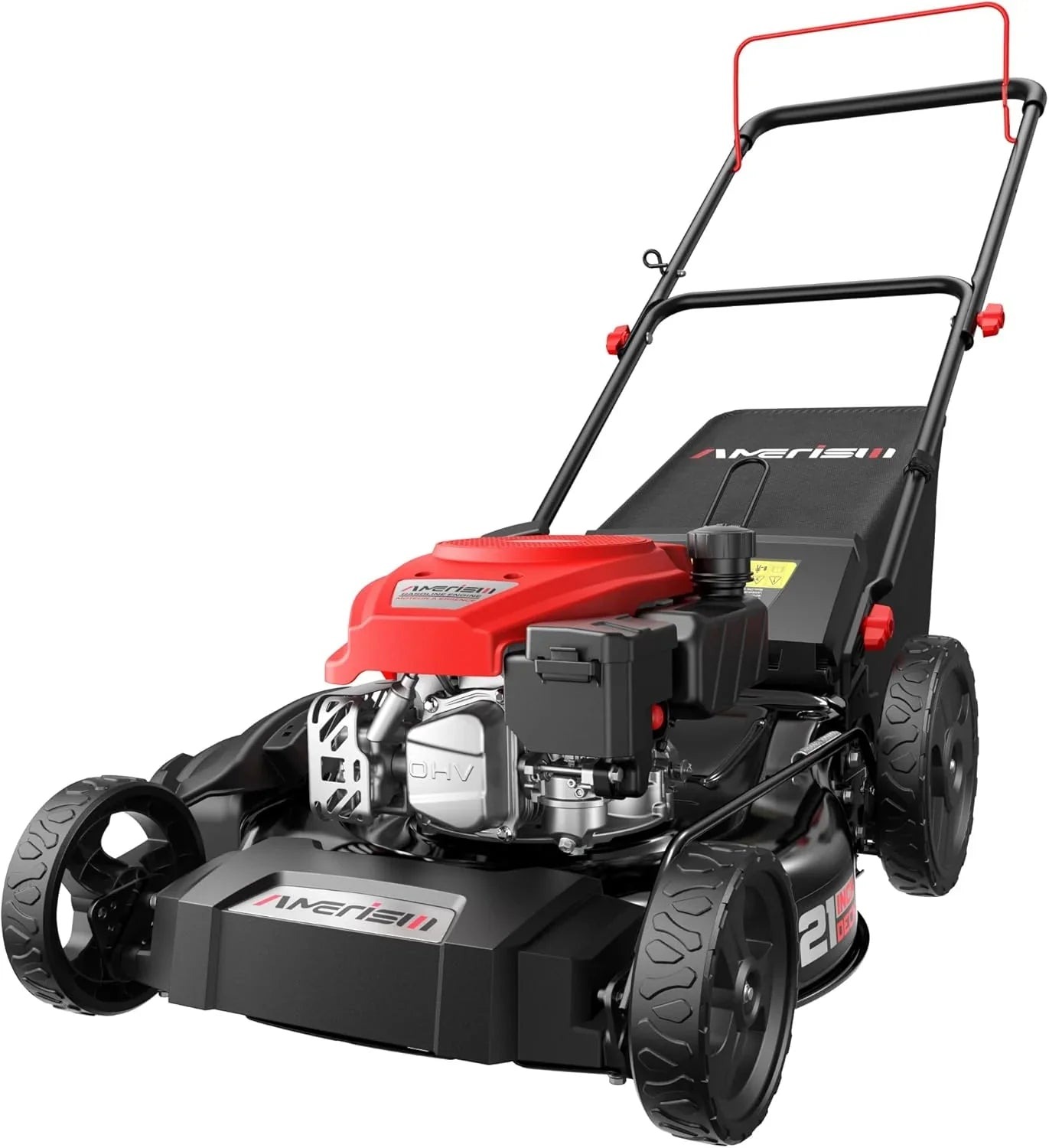AMERISUN 21 Inch 2-in-1 Gas Push Lawn Mower, 144cc 4-Stroke OHV Engine - AV8621C