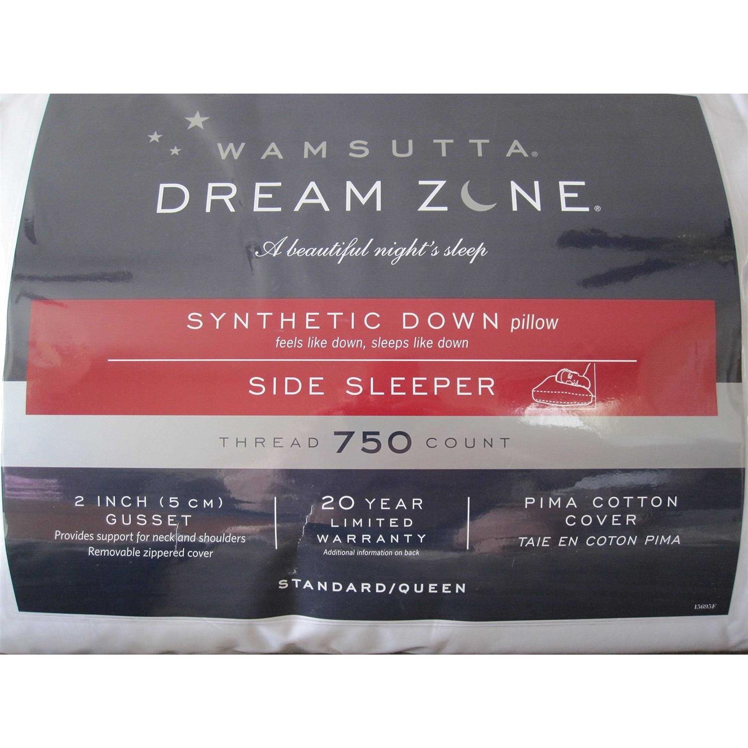 Wamsutta Dream Zone Synthetic Down Side Sleeper Pillow, Standard/Queen, White