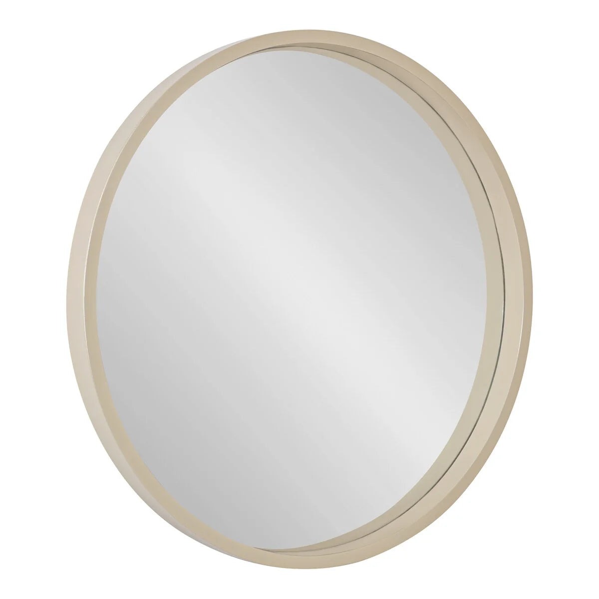 Round Wood Accent Wall Mirror With Modern Decorative Wooden Frame