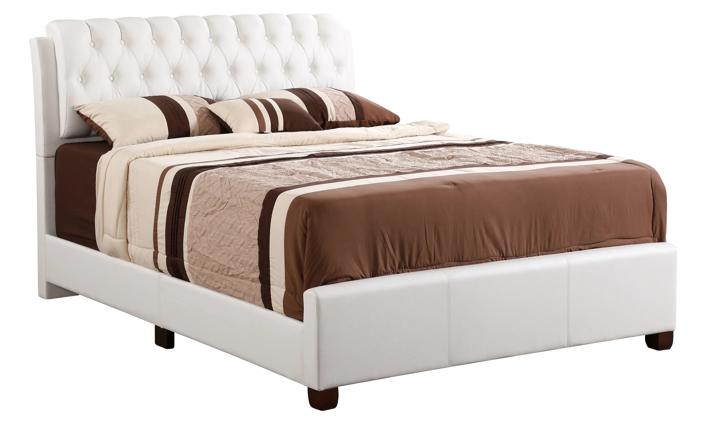Glory Furniture Marilla Full Upholstered Bed, White - G1570C-FB-UP