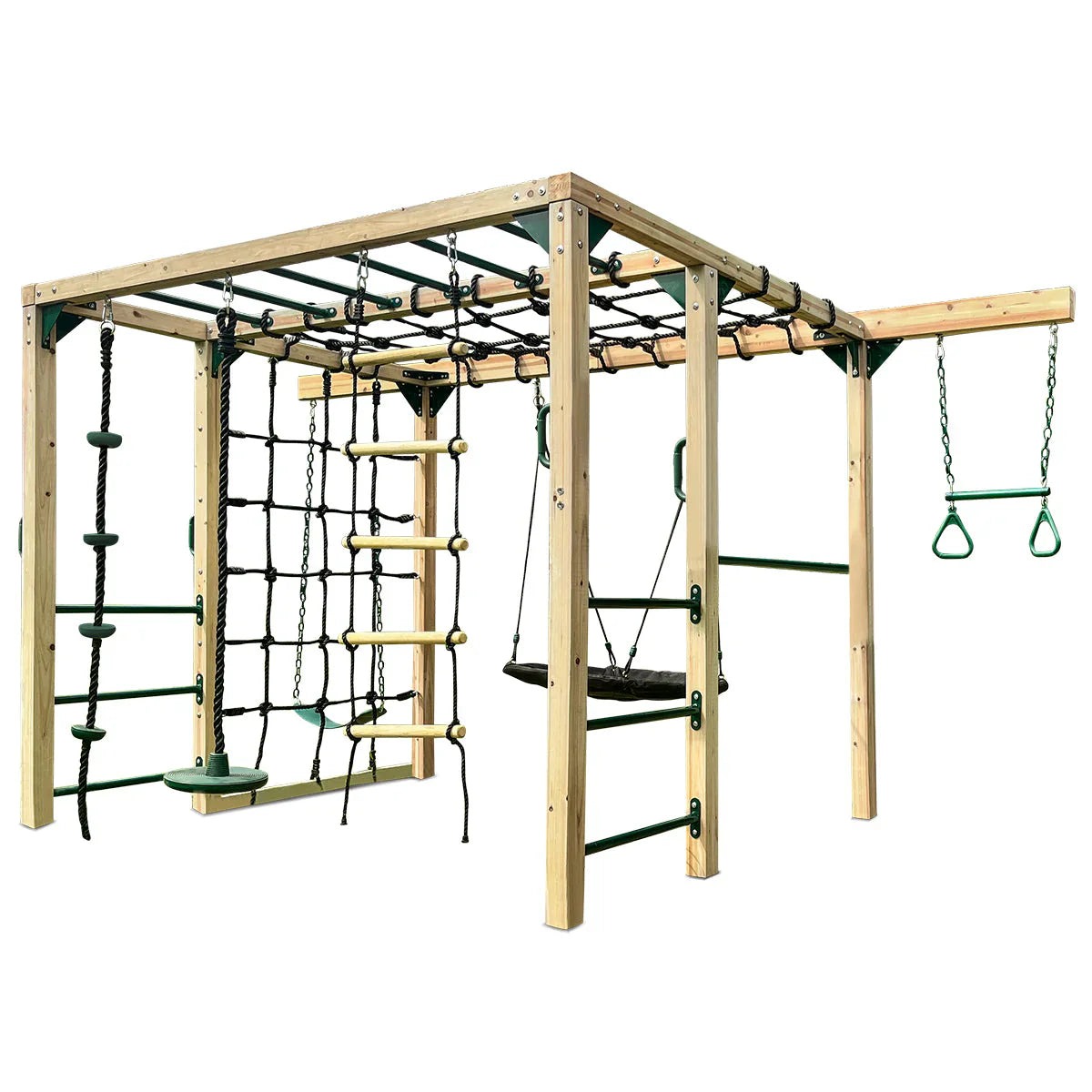Lifespan Kids Premium Timber Jungle Gym Play Centre, 406cm x 196.2cm x 205cm, 5 Children, 50kg - Orangutan Climbing Cube