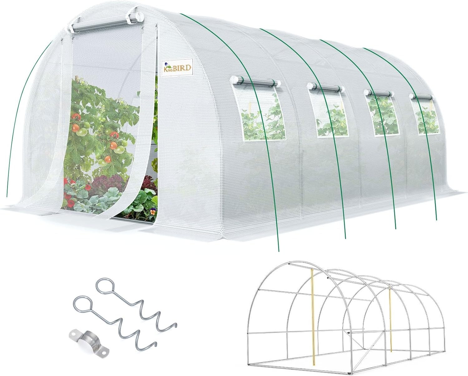 KING BIRD Walk-In Greenhouse 20x10x6.6FT White