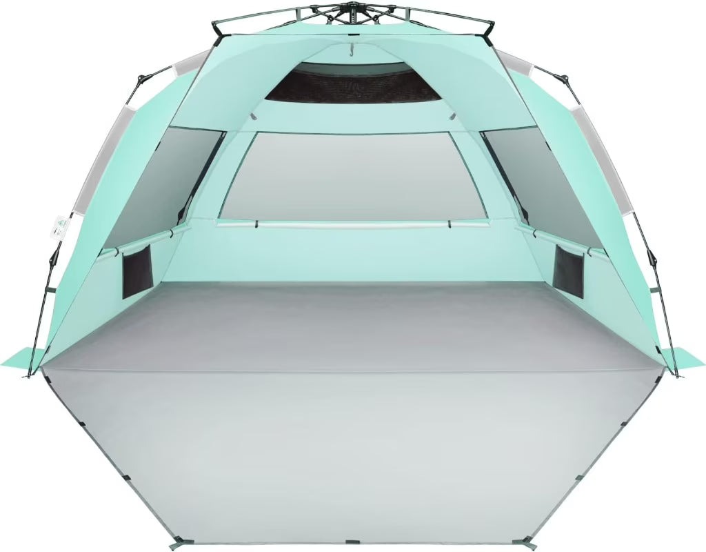 Large Pop Up Beach Tent Sun Shelter, 5-6 Person, 98.4in L x 55in D x 58in H