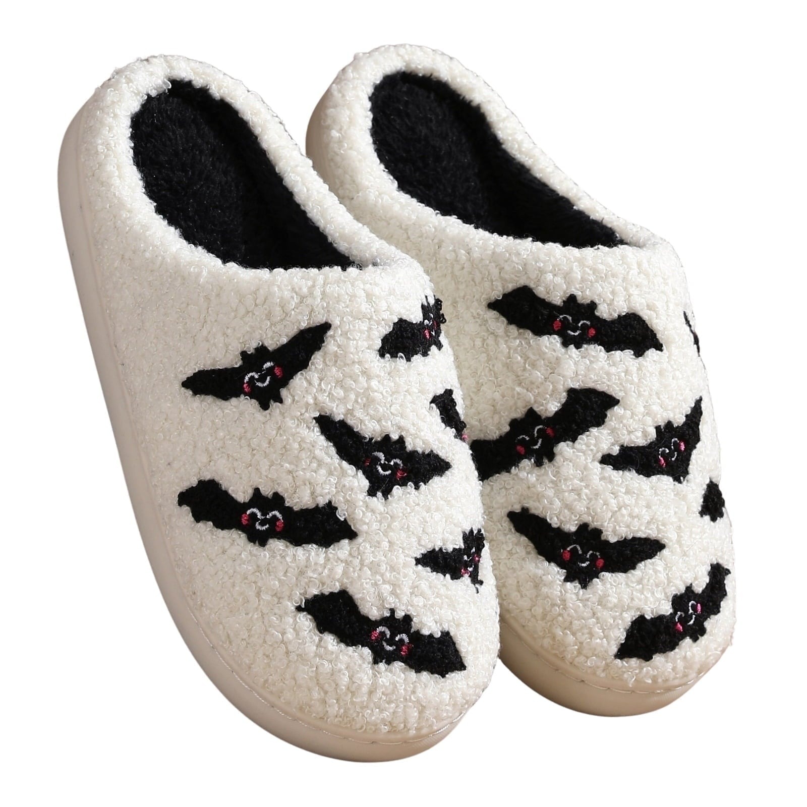 BERANMEY Halloween Slippers for Women Perfect Soft Plush Comfy Warm Slip-On Cute Womens Slippers Indoor Fluffy House Slippers for Women and Men Non-slip Fuzzy Flat Slides