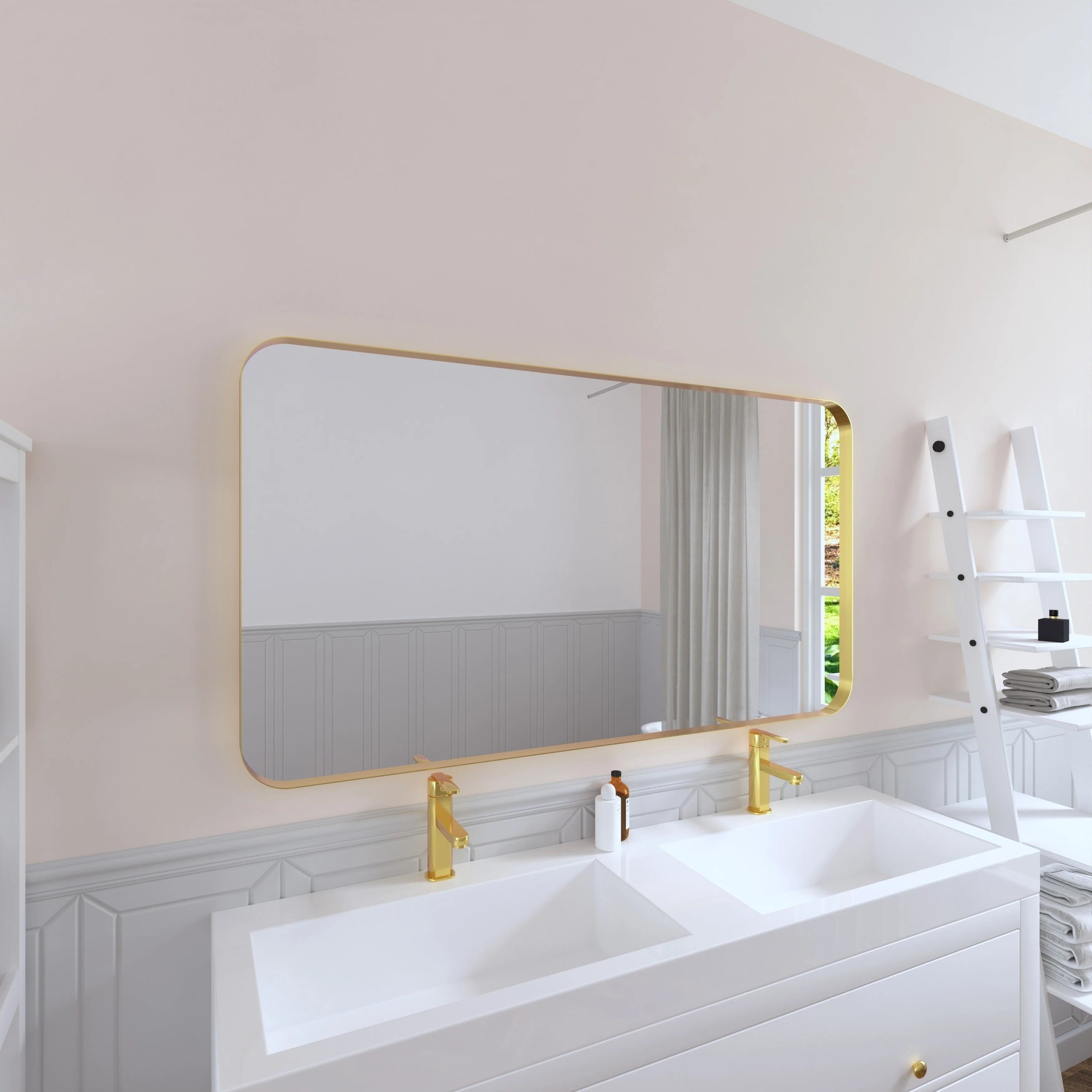Aluminum Alloy Rounded Corner Wall Vanity Mirror
