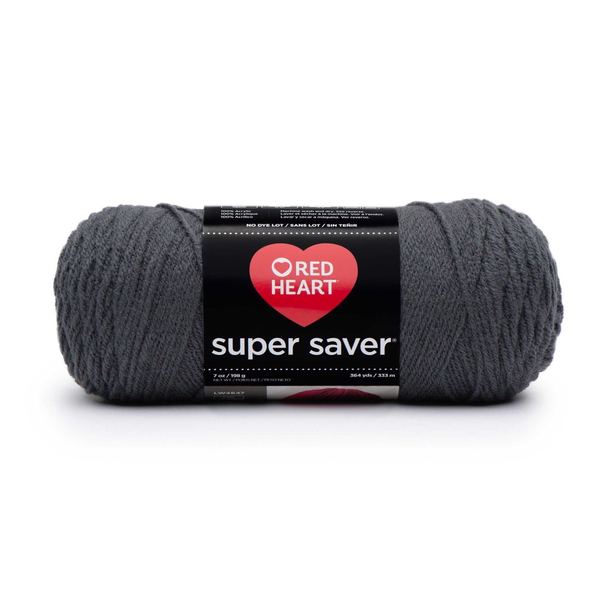 Red Heart Super Saver 4 Medium Acrylic Yarn Black 7oz 198g 364 Yards