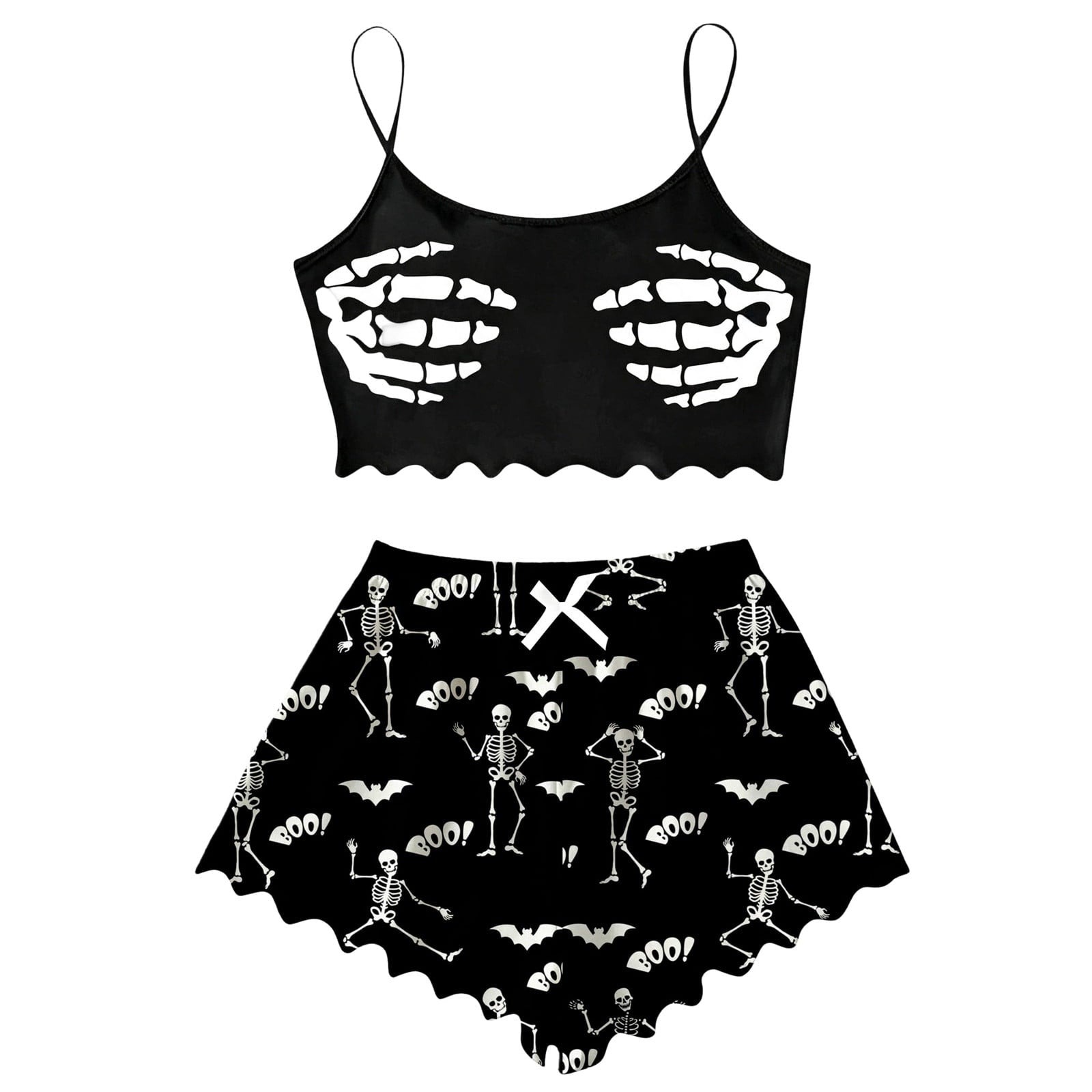 Pajamas For Women Set Halloween Cozy 2 Piece Outfit Soft Comfortable Sleepwear Loungewear Nightwear Nightclothes Homewear