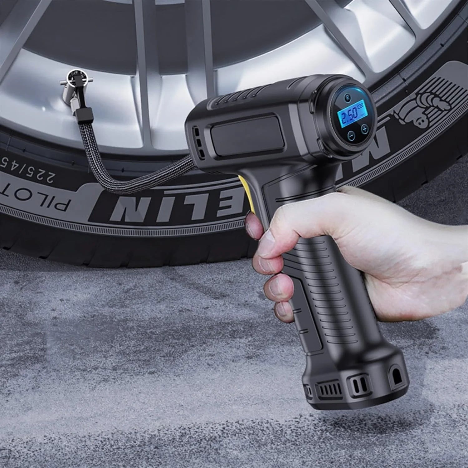 Gecau Tire Inflator Pump With Emergency LED Light, 12V