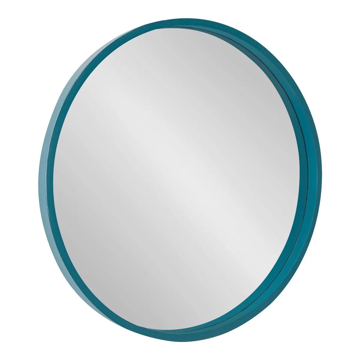 Round Wood Accent Wall Mirror With Modern Decorative Wooden Frame