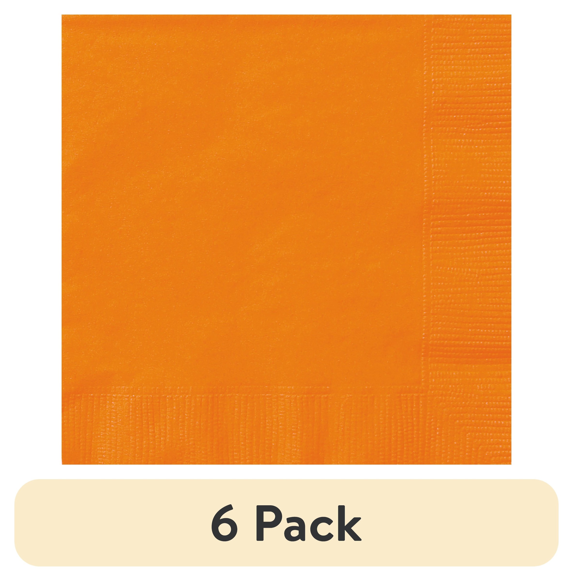 24 Count 6.5IN x 6.5IN Orange Disposable Paper Napkins by Way To Celebrate