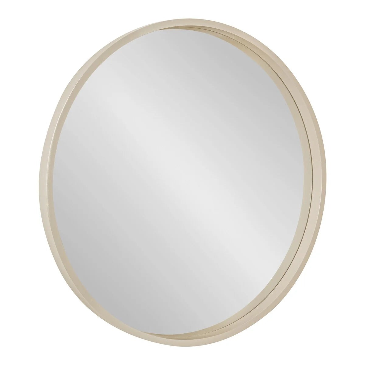 Round Wood Accent Wall Mirror With Modern Decorative Wooden Frame