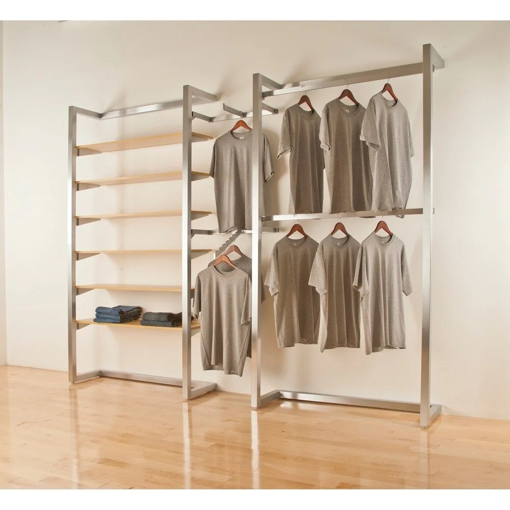 Satin Chrome Steel Wall Display Module