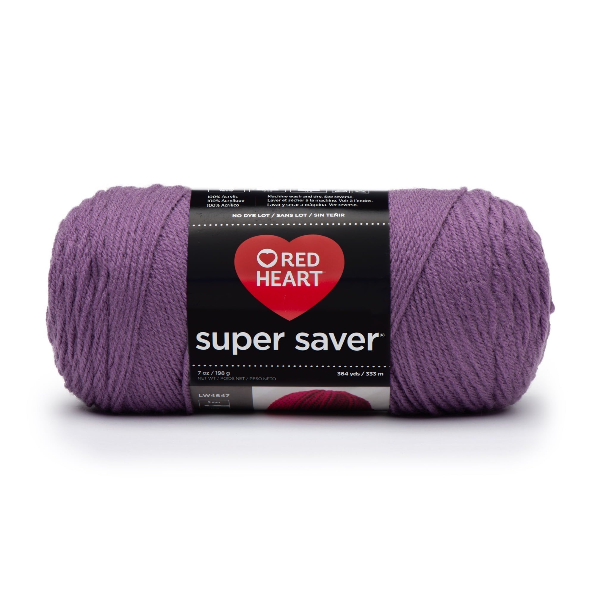 Red Heart Super Saver 4 Medium Acrylic Yarn Black 7oz 198g 364 Yards