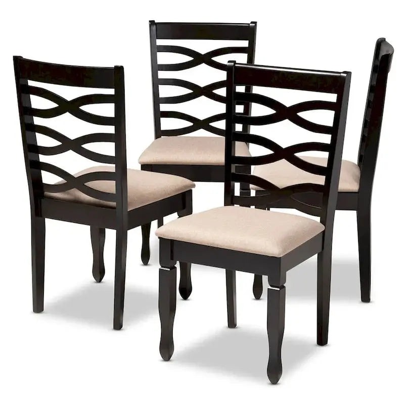Contemporary Dining Chair Set, 4-Piece, 37.4 x 17.7 x 20.5 inches