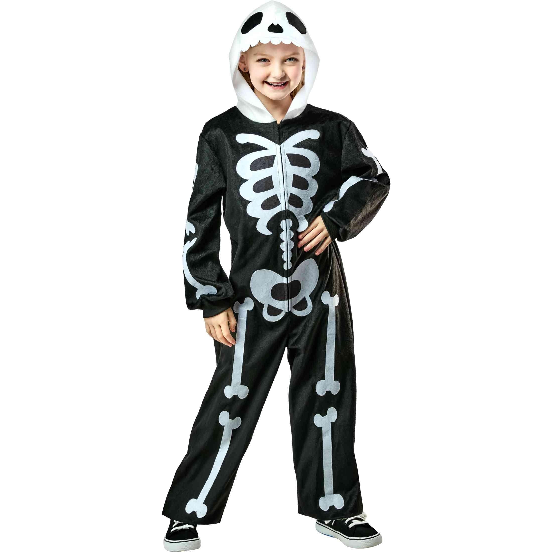 Skeleton Jumpsuit Halloween Costume for Children, Boys' Size S (6/8), by Way to Celebrate