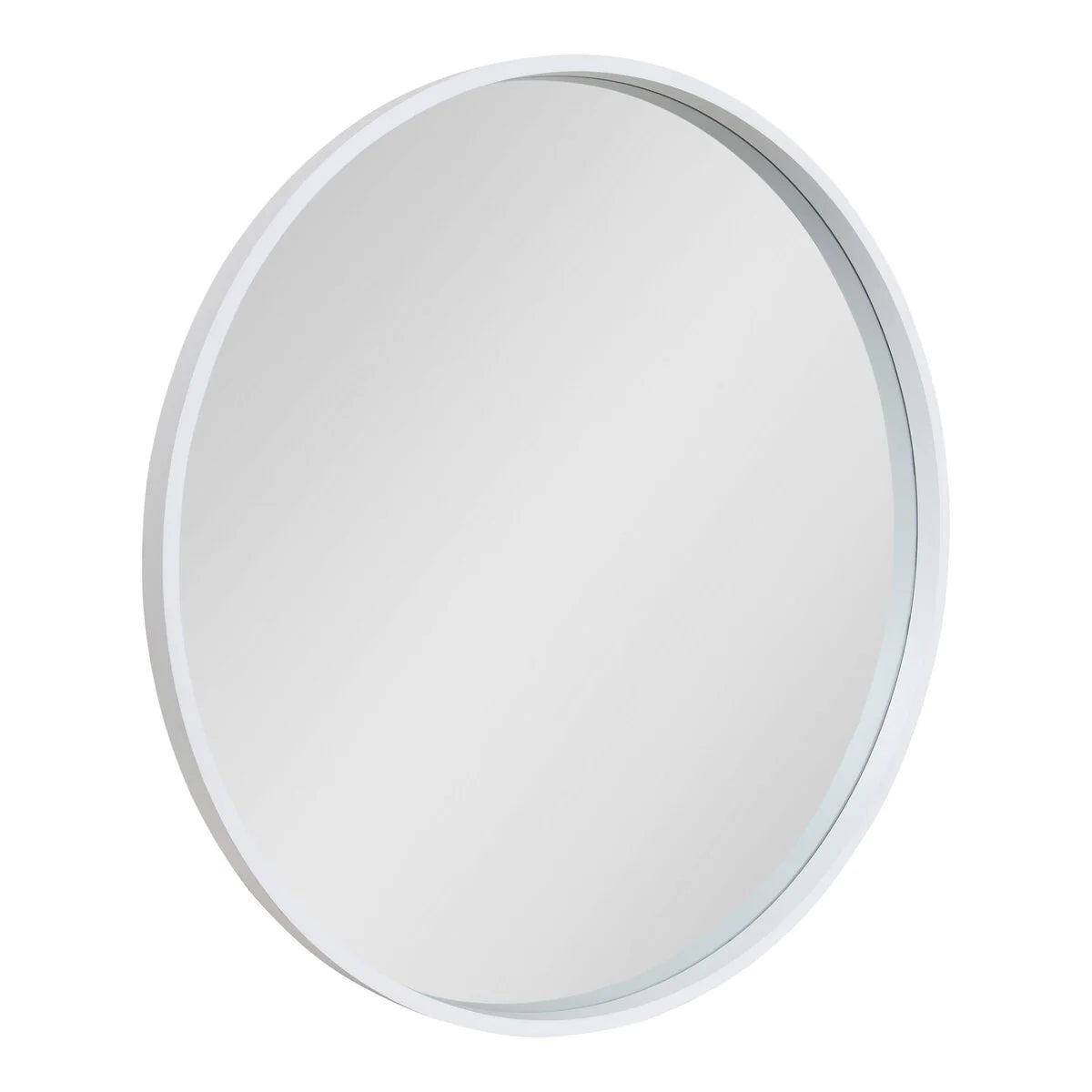 Round Wood Accent Wall Mirror With Modern Decorative Wooden Frame