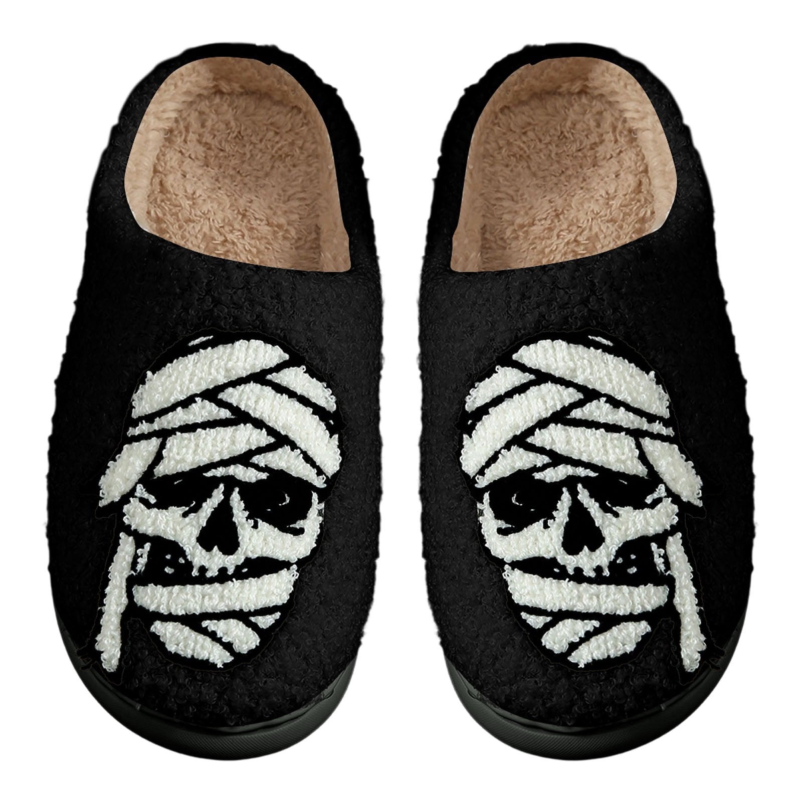 Halloween Slippers For Women Couple Halloween Cartoon Quirky Large Size Warm Padded Cotton Slippers Holiday Couple Shoes