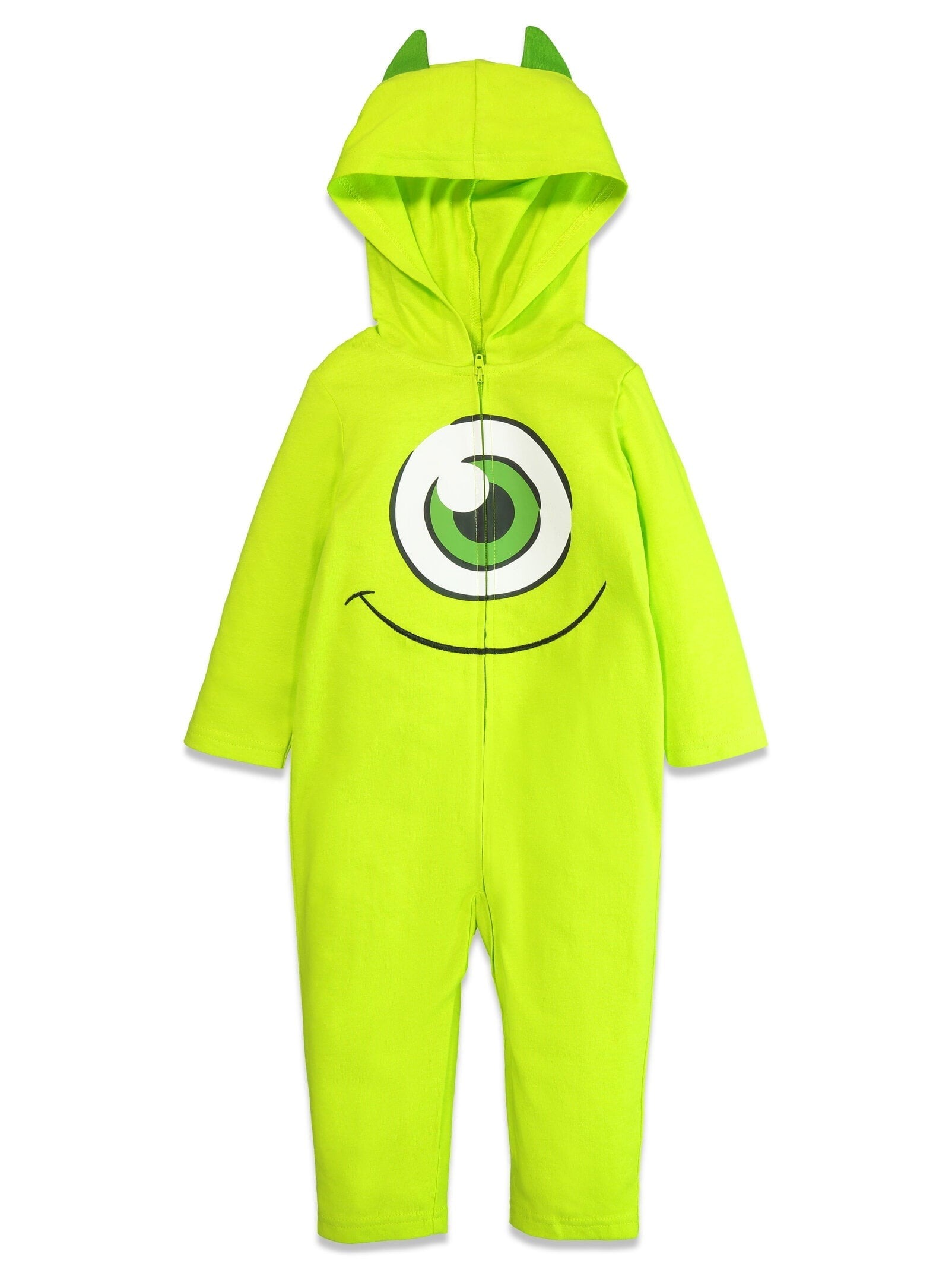 Disney Monsters Inc. Toddler Boy or Girl Cosplay Hooded One Piece Mike Lime Green