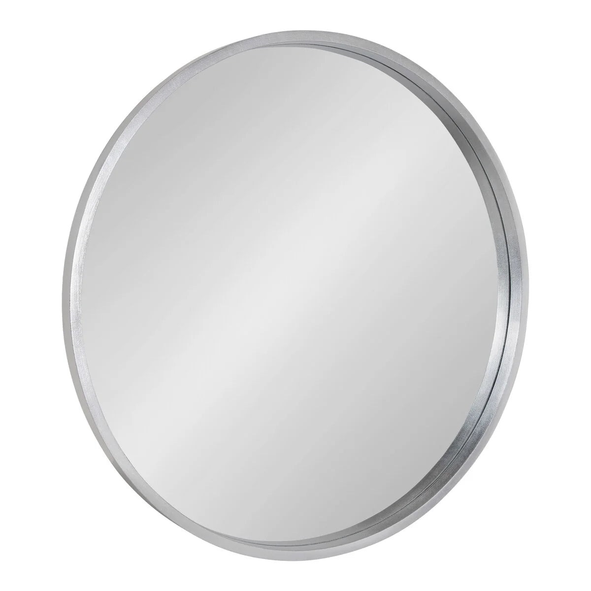 Round Wood Accent Wall Mirror With Modern Decorative Wooden Frame