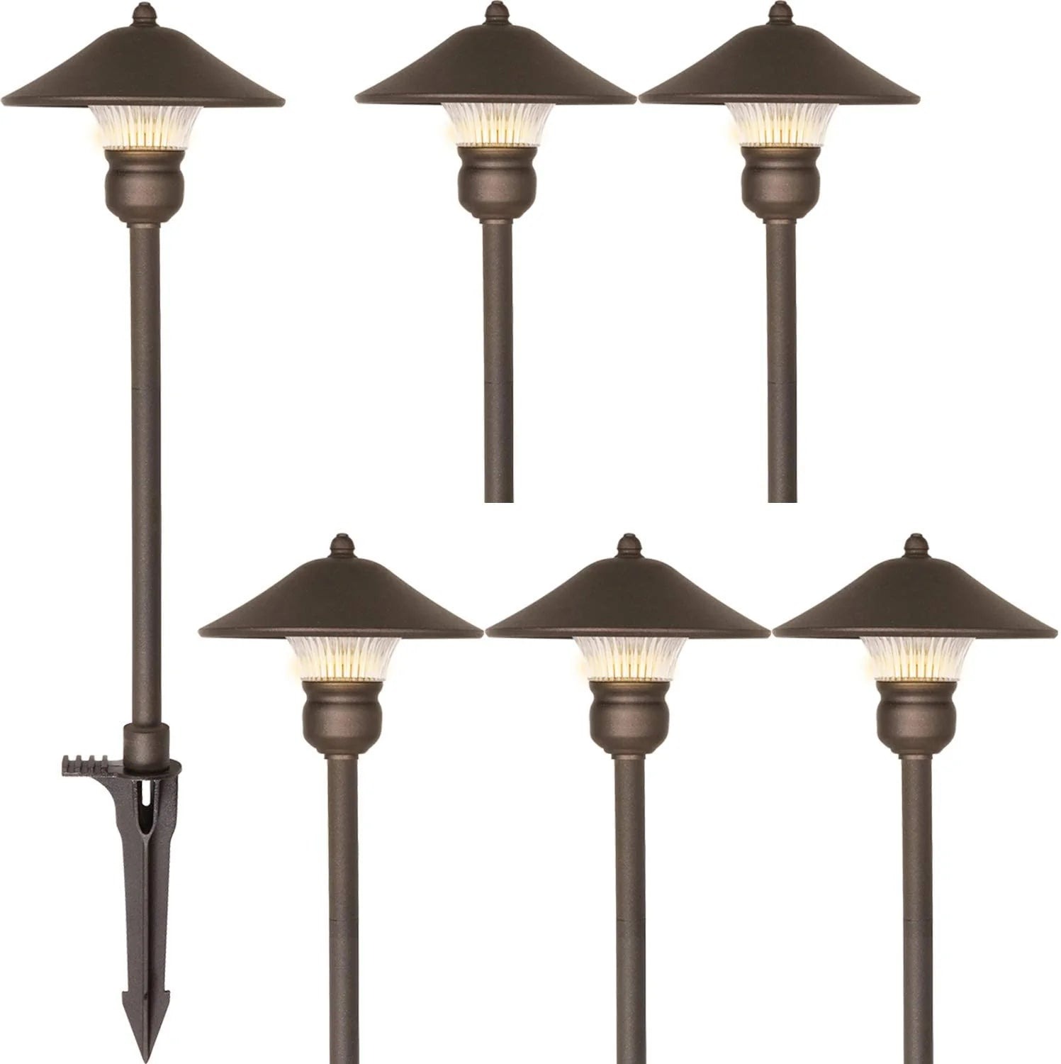 Hykolity Low Voltage LED Landscape Pathway Lights, 6 Pack, 3W 150LM 12V - 30-Watt Equivalent