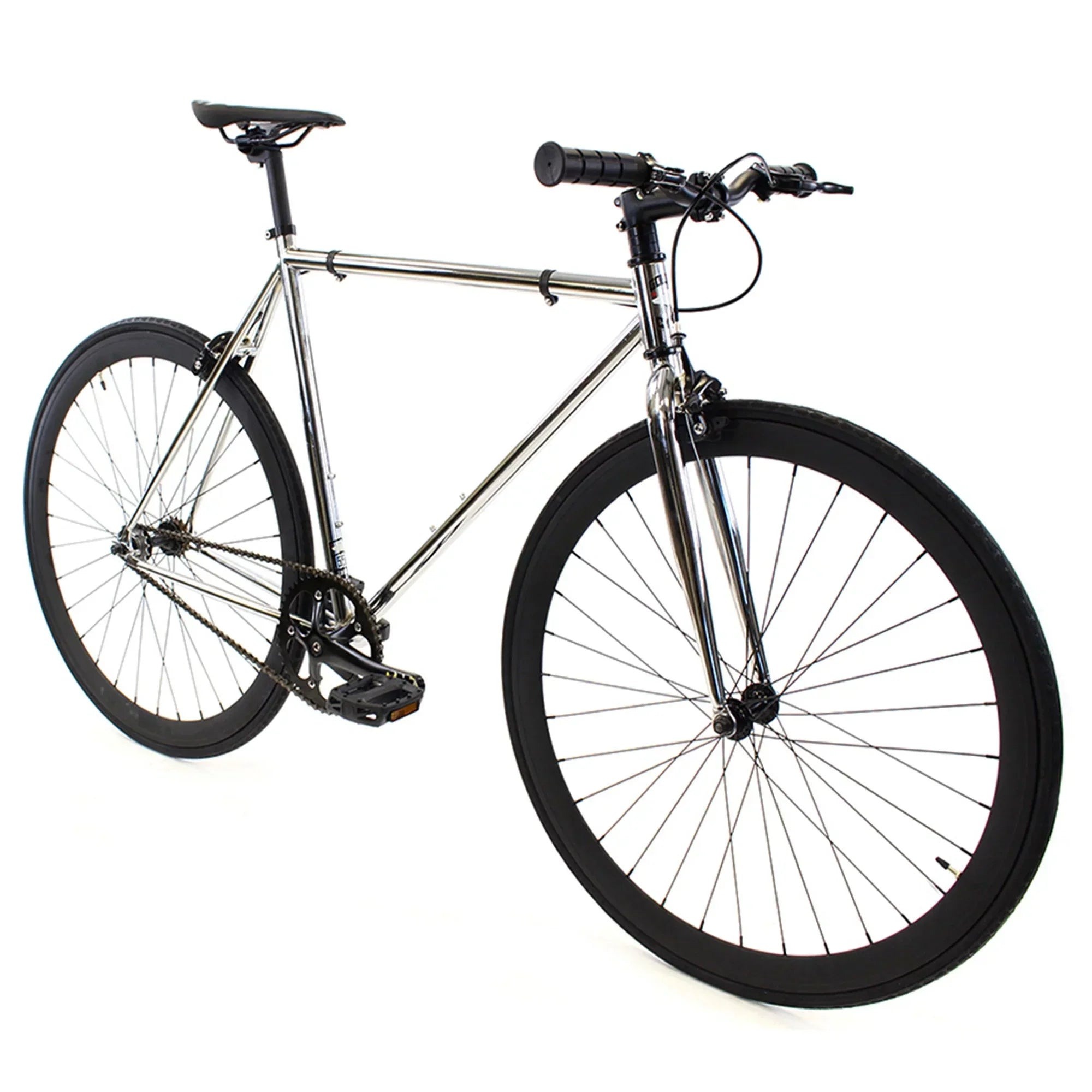 Golden Cycles Fixed Gear Bike 52 cm Chrome/Black - Chrome