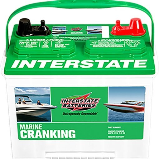 Interstate Marine Cranking Battery, Group Size 24M, 12V - 24M-XHD