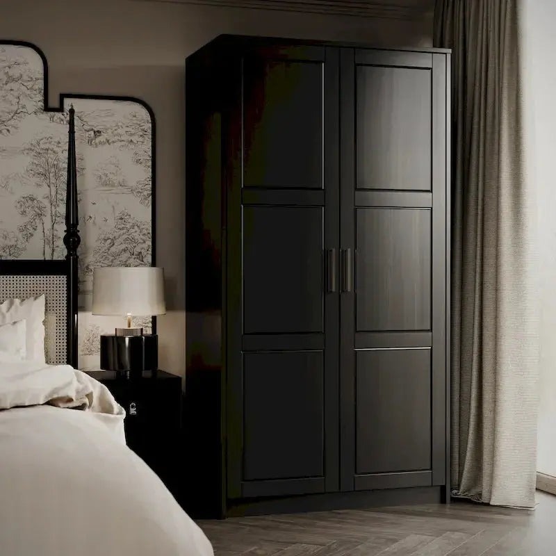 Palace Imports 2-Door Solid Wood Wardrobe Armoire, 37.75 W x 72 H x 23.75 D - Urban