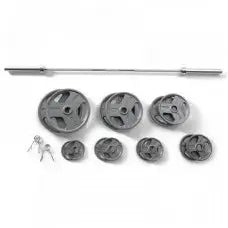 Gold's Gym 300 lb Olympic Weight Set With Barbell, Plates, Collars And Storage Rack - WGGOP300
