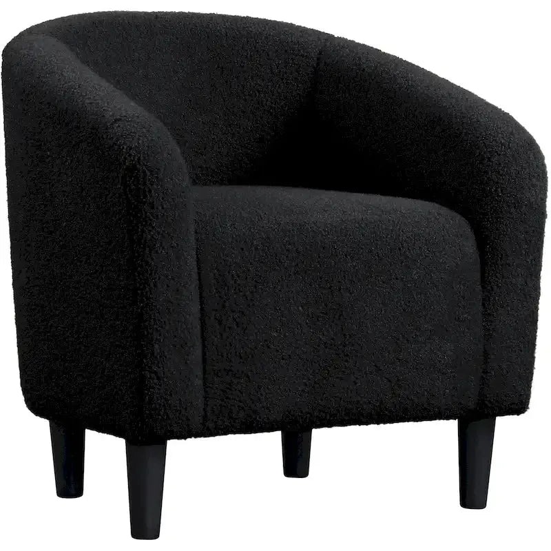 Yaheetech Boucle Upholstered Barrel Accent Chair - Club-Style Armchair