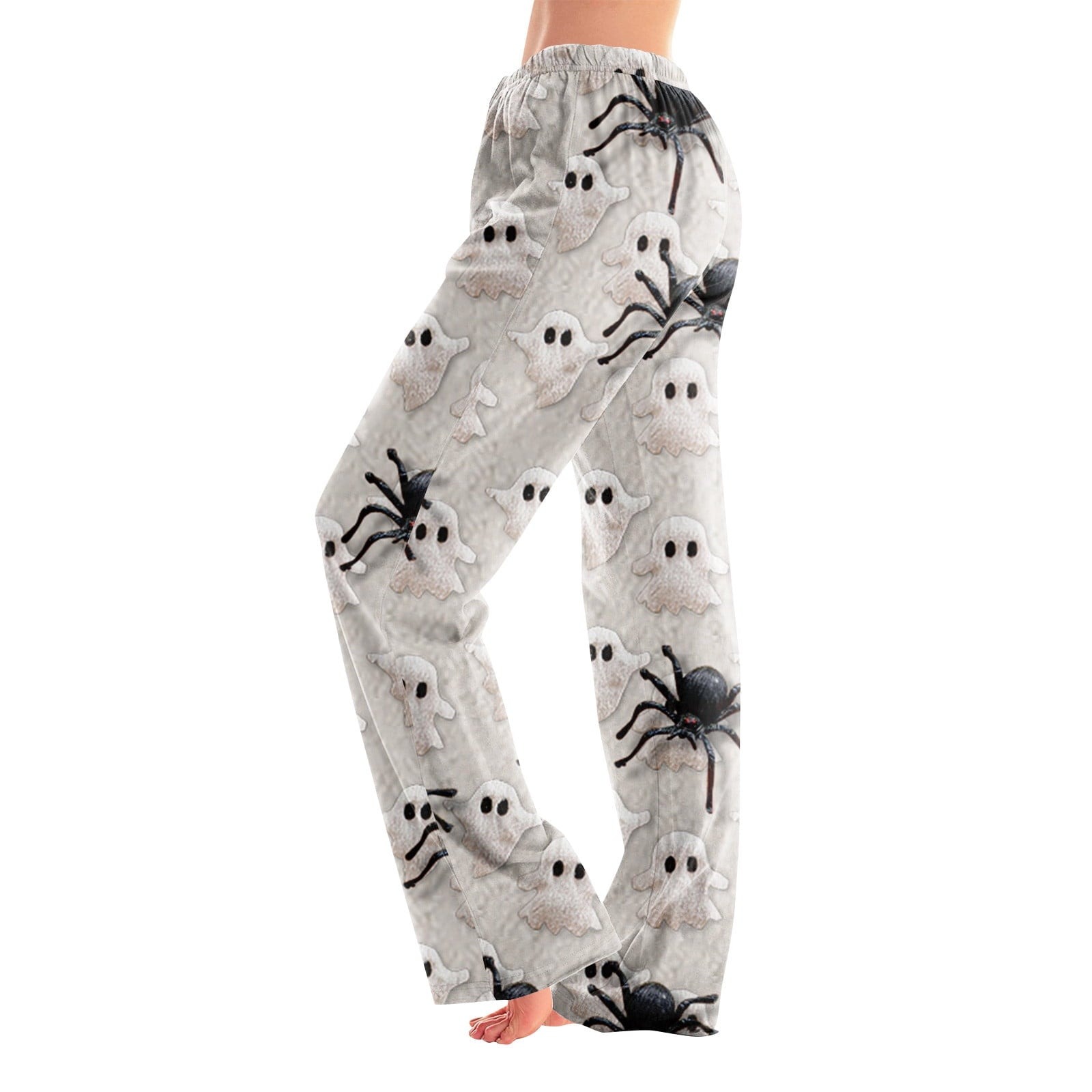 Hearthz Halloween Flannel Pajama Pants Women Plush Fuzzy Pajama Pants for Women Plaid Warm Cozy Pj Bottoms Lounge Pants Flannel Pants for Women