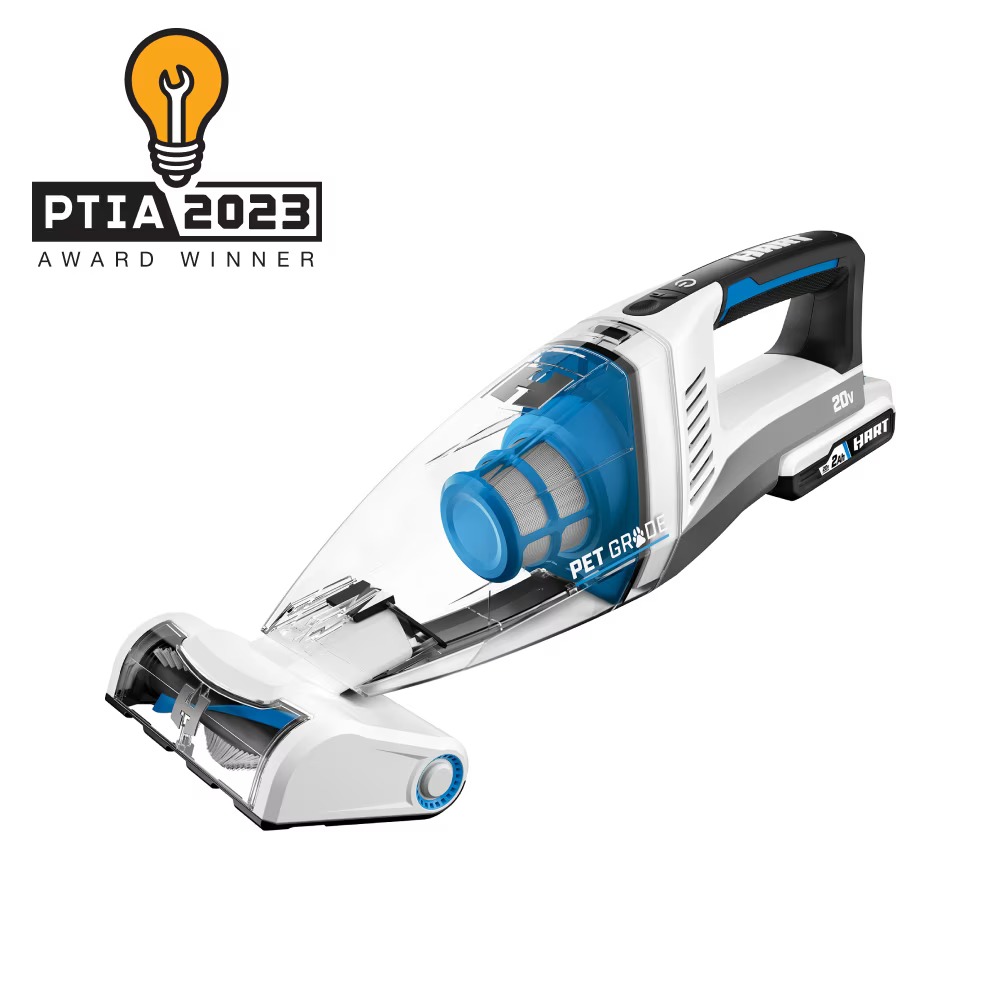 HART 20-Volt Cordless Hand Vacuum Kit With Motorized Brush Roll - HPHV34B