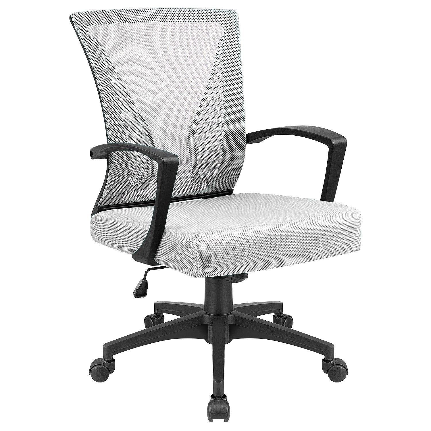Ergonomic Mesh Mid-Back Office Chair With Adjustable Lumbar Support, 300 lbs Capacity