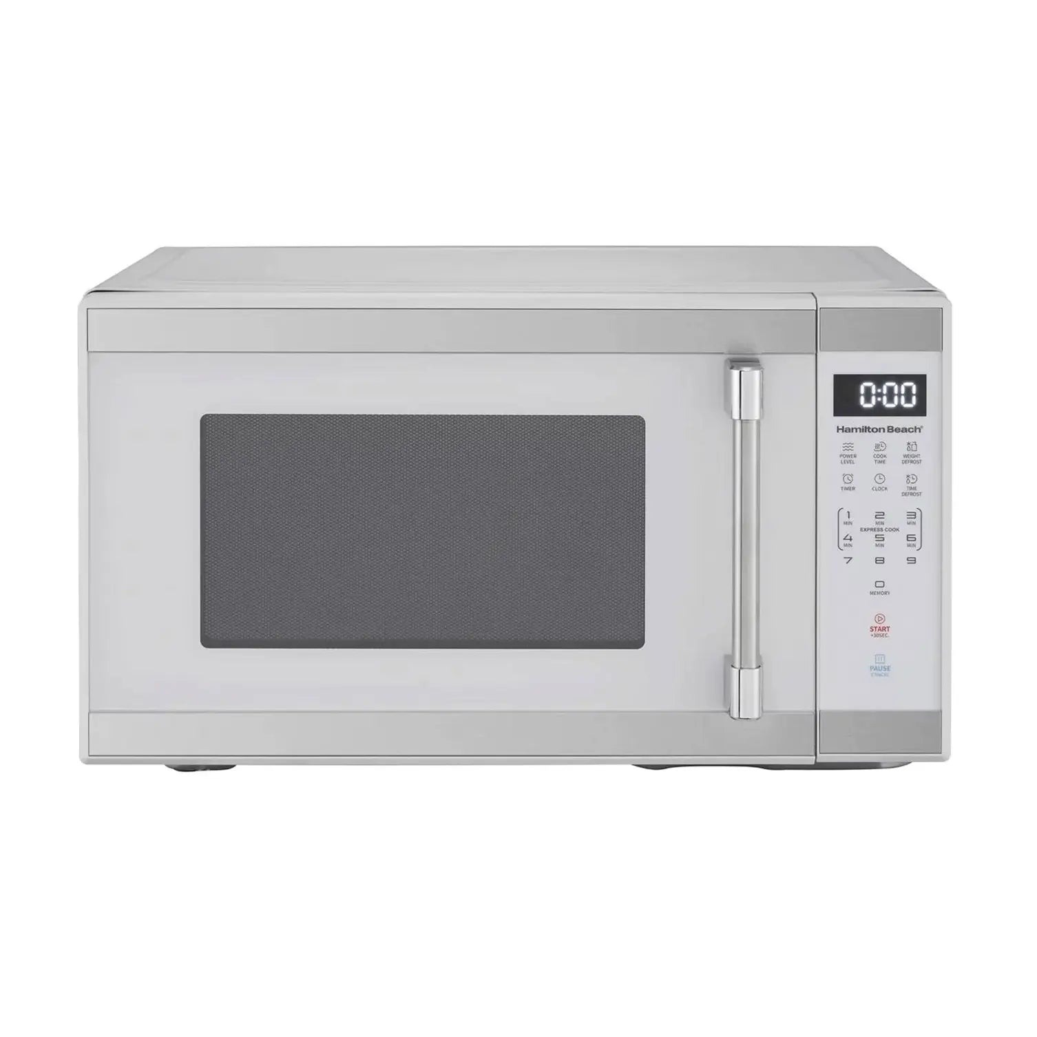 Hamilton Beach 1.1 Cu. Ft. Countertop Microwave Oven, 1000 Watts, White Stainless Steel - HB61W100027880