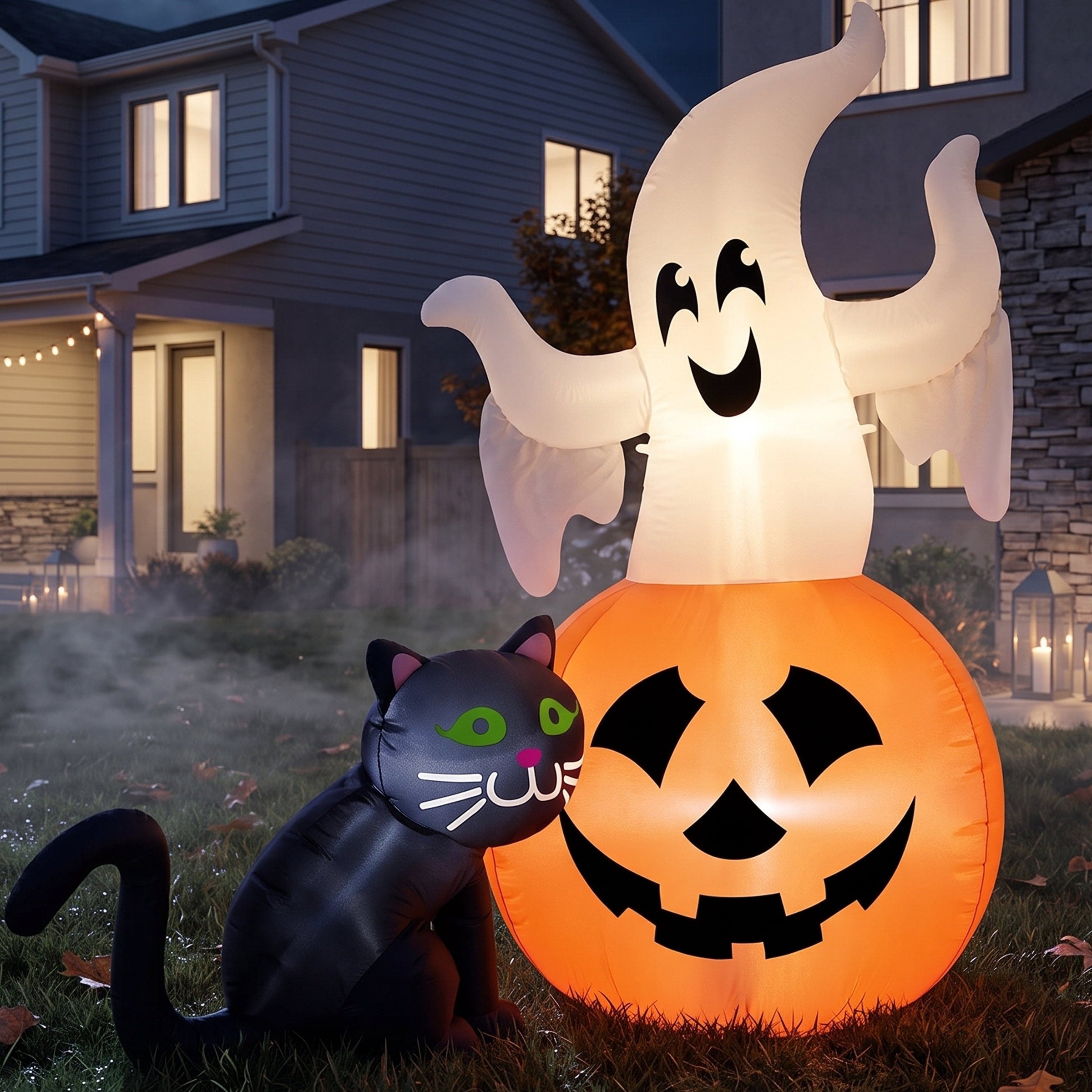Joyfy 5ft Halloween Inflatables Light up Cute Ghost
