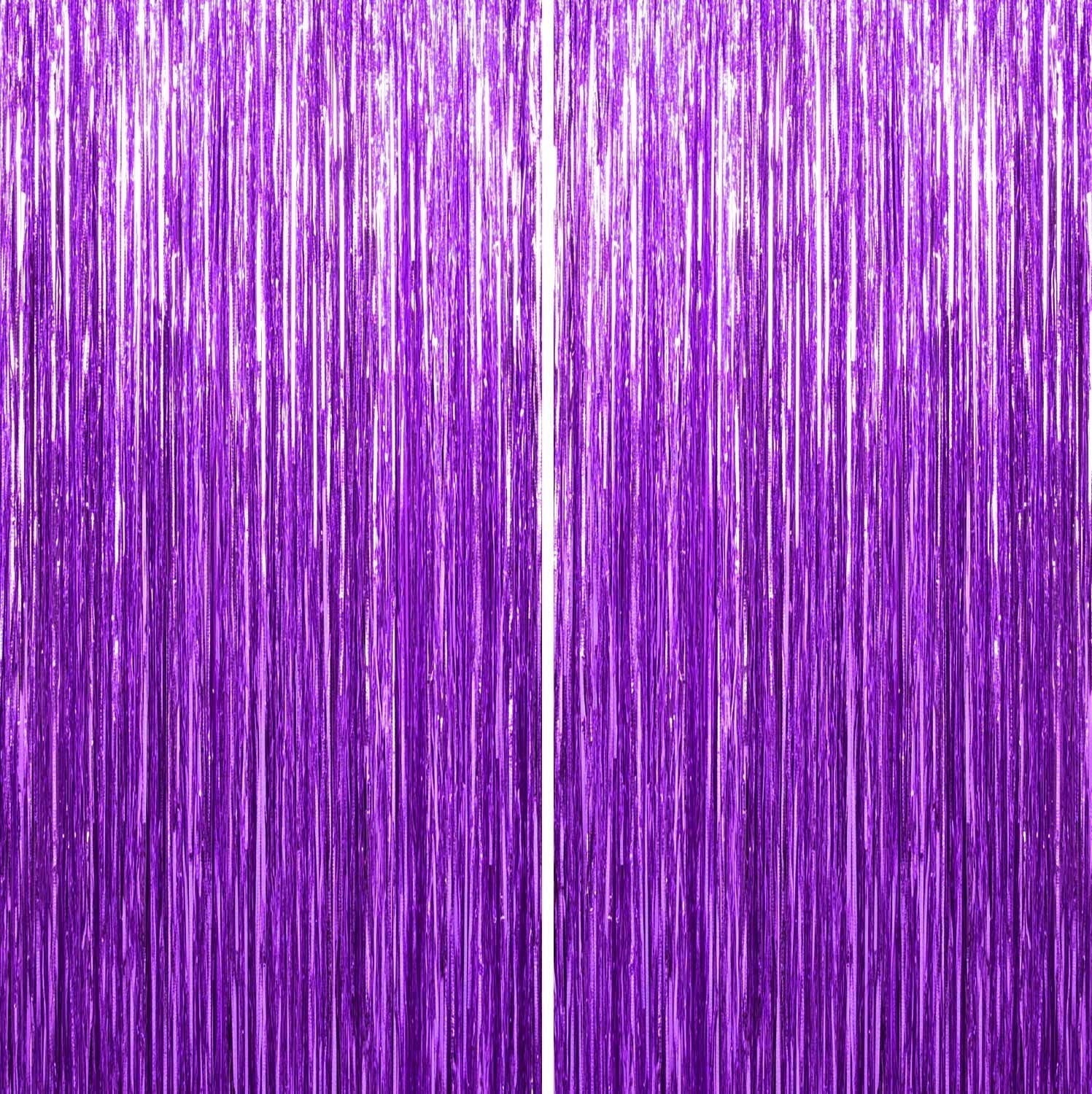 Sm:)e 2-Pack Light Bright Silver Foil Fringe Curtains for Events - Birthday, Wedding, Graduation, Christmas, Baby Shower, various festivals Decor Photo Booth Fun!
