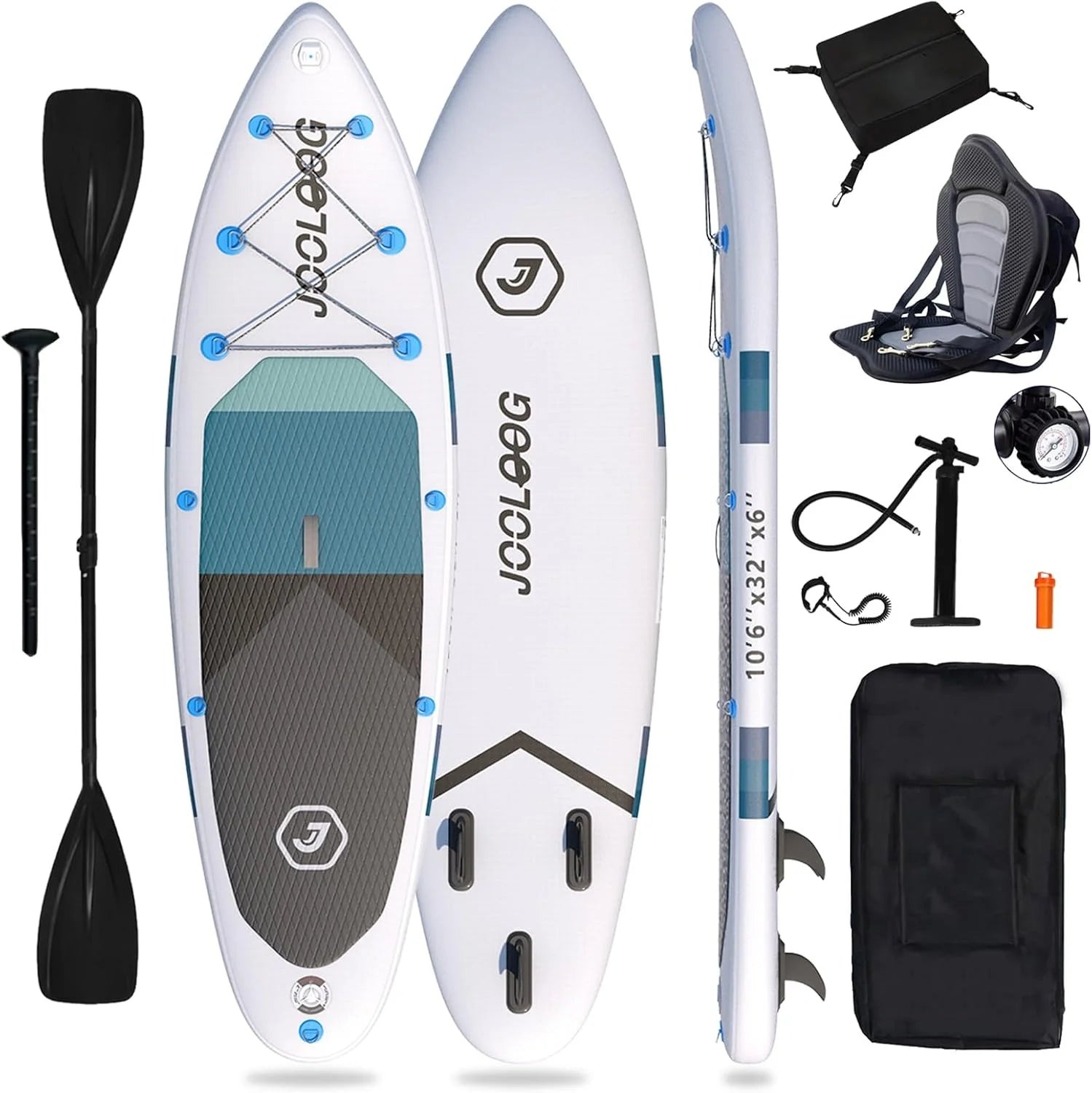 Inflatable Stand-Up Paddle Board With Seat, Blue, 10'5'' X 32'' X 6''
