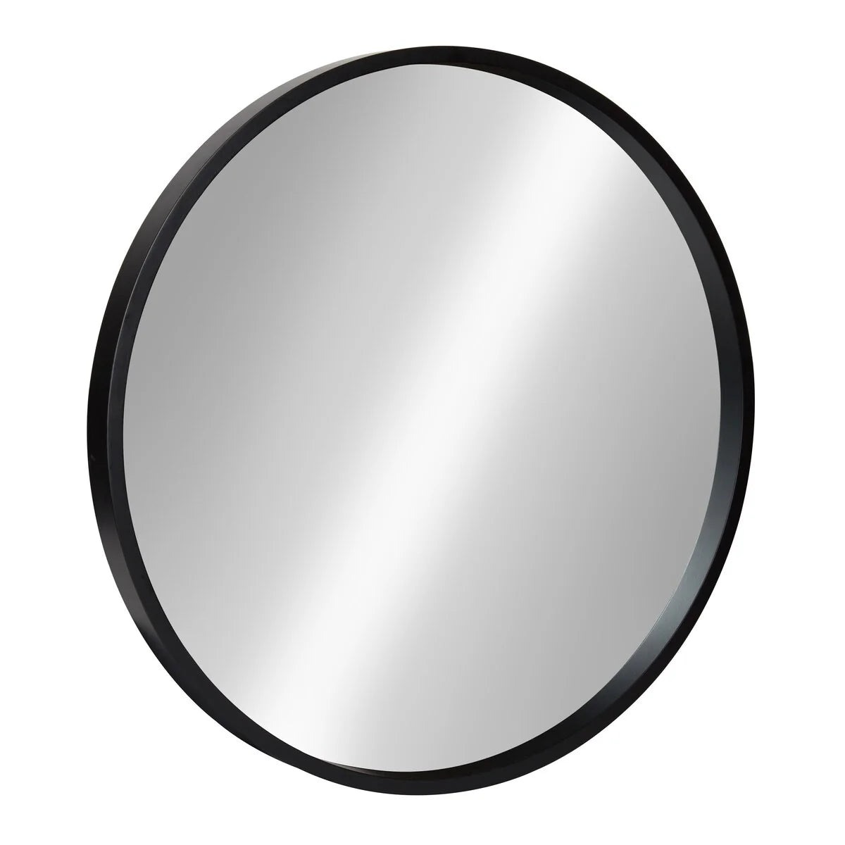 Round Wood Accent Wall Mirror With Modern Decorative Wooden Frame
