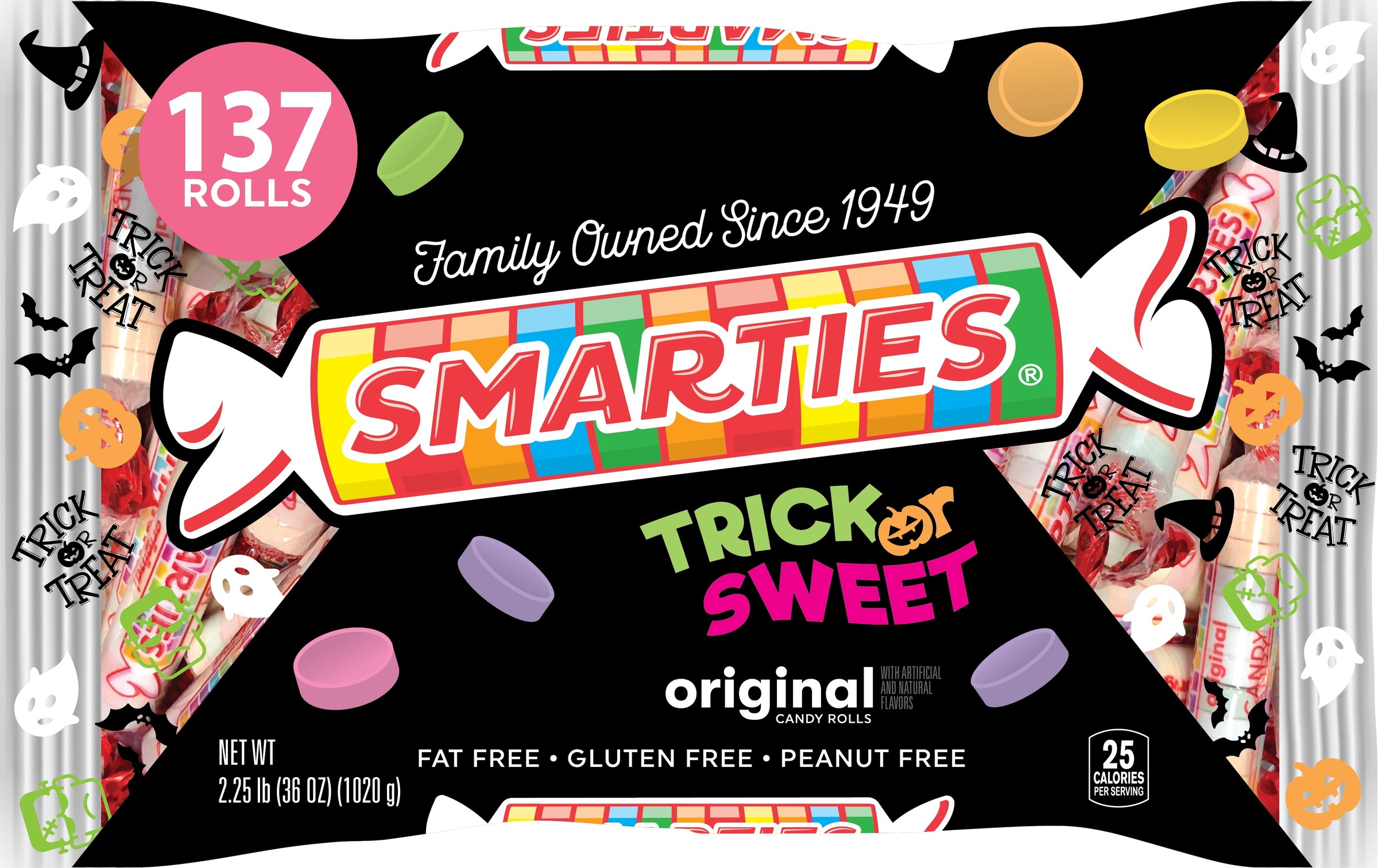 Smarties 2.25lb Halloween Bag - Flavored Candy Rolls