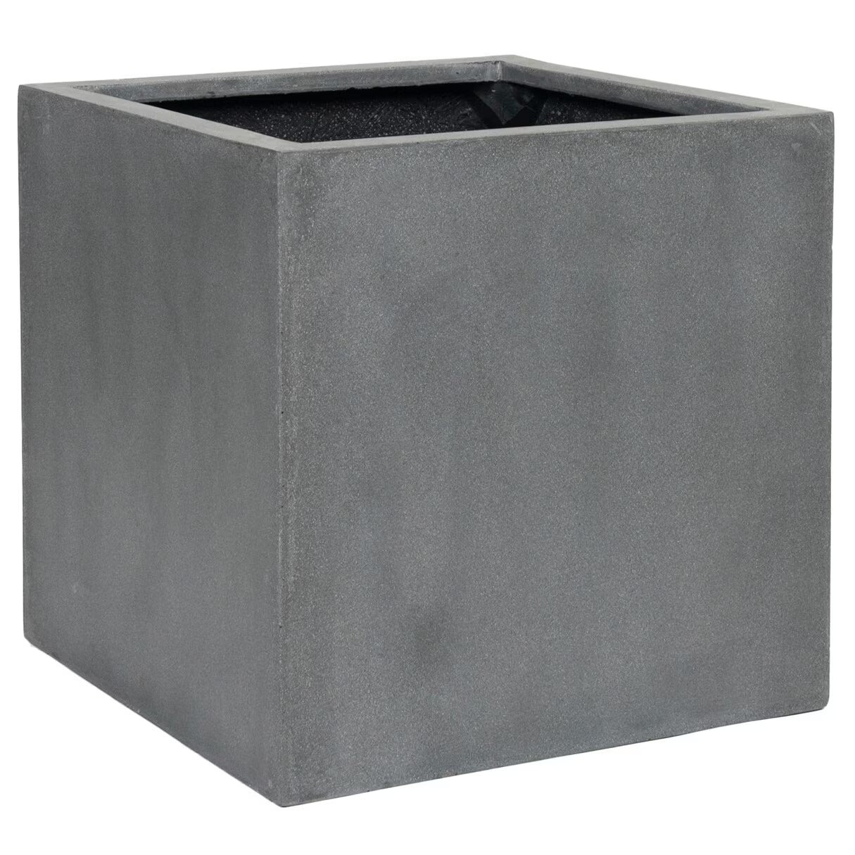Pottery Pots Square Fiberstone Planter Box, 24-in, Grey - Natural Block
