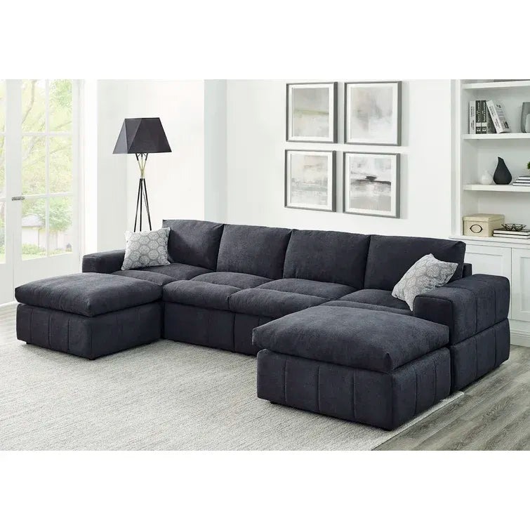 134in Wide Reversible Modular Sectional With Ottoman