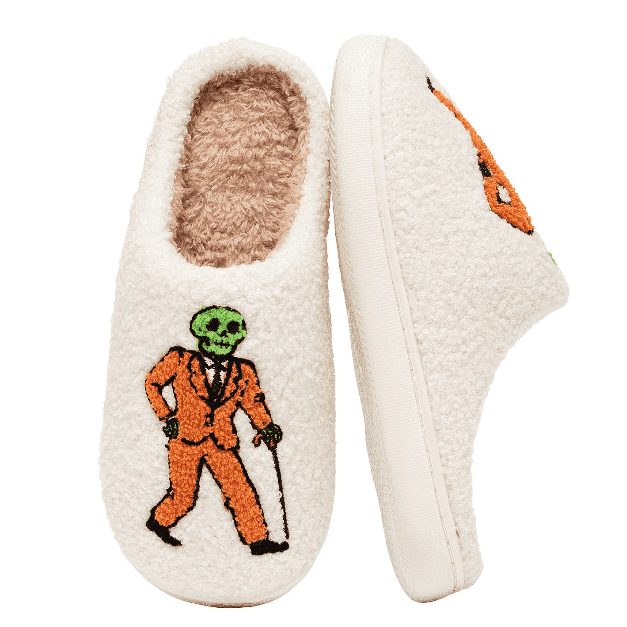 BERANMEY Halloween Slippers for Women Perfect Soft Plush Comfy Warm Slip-On Cute Womens Slippers Indoor Fluffy House Slippers for Women and Men Non-slip Fuzzy Flat Slides