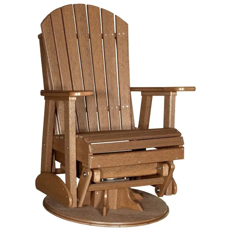 All-Weather Poly Lumber Adirondack Swivel Glider Chair - Rust-Resistant Outdoor Seating