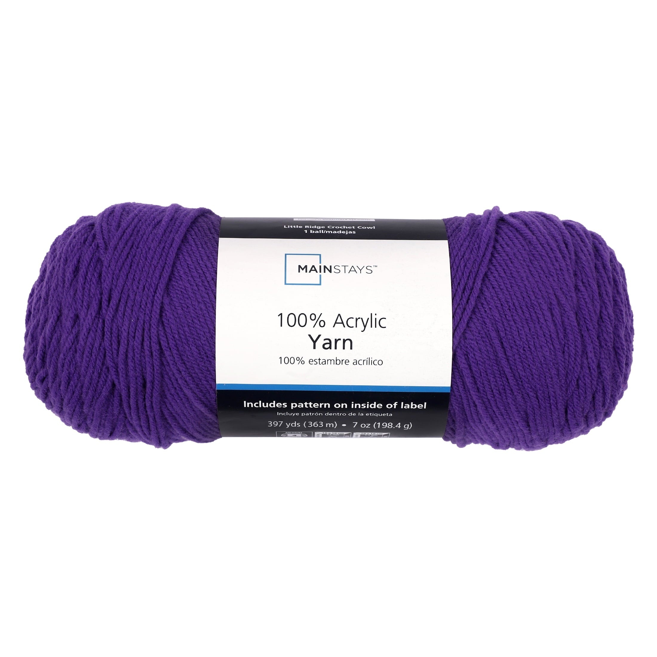 Mainstays Medium 4 Acrylic Yarn, 7 oz, 397 Yards