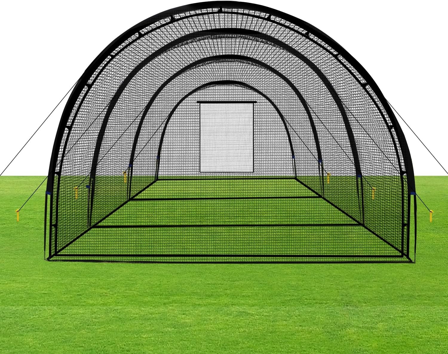 ZivPlay Baseball Batting Cage With Pitching Machine Hole And Detachable Door, 22 x 12 x 8 Feet - Baseball Batting Cage