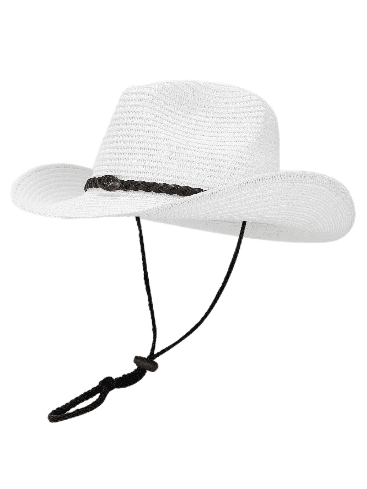 COOPLUS Straw Cowboy Hat for Women Western Cowgirl Adjustable Chin Strap Hats for Summer