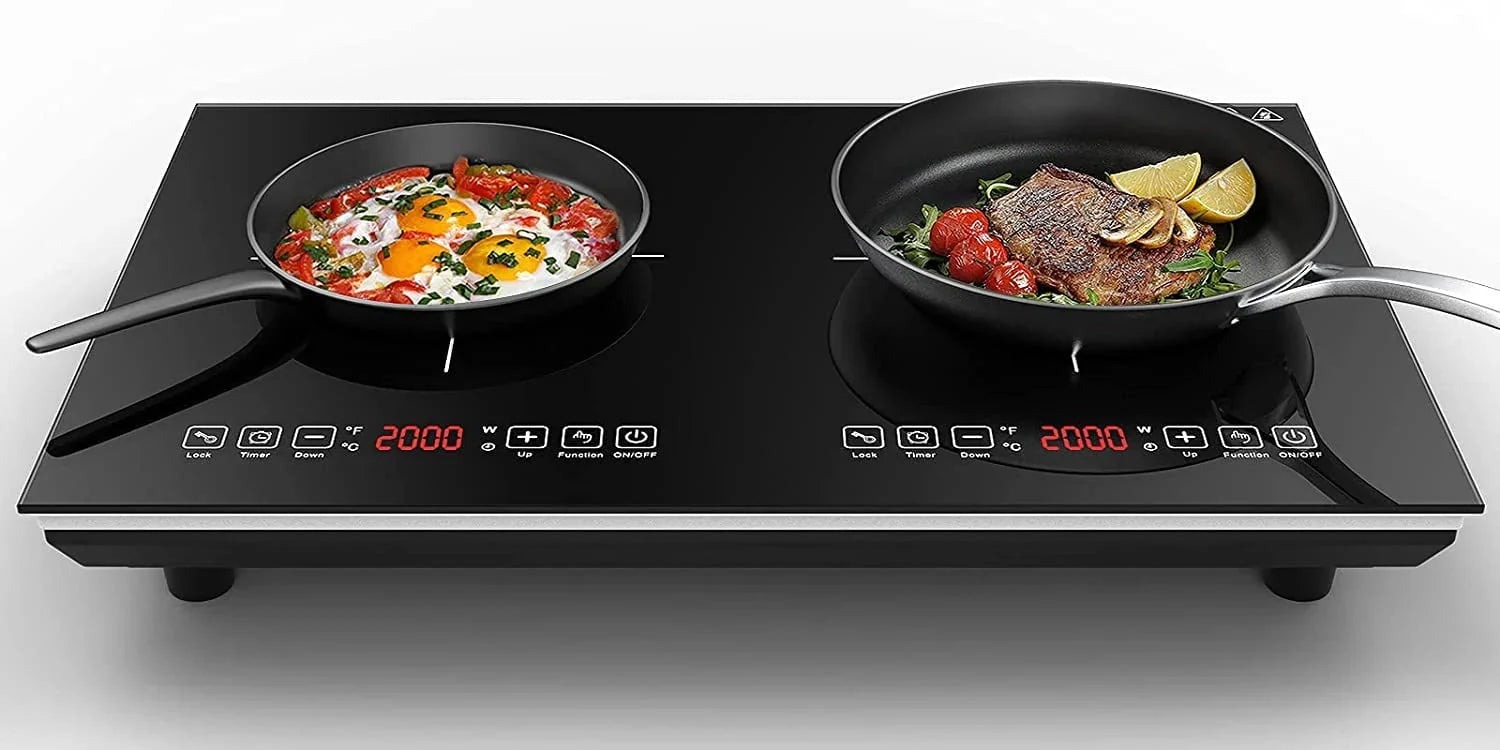 VBGK Double Induction Cooktop, 24 Inch, 2 Burner, 110V, 4000W