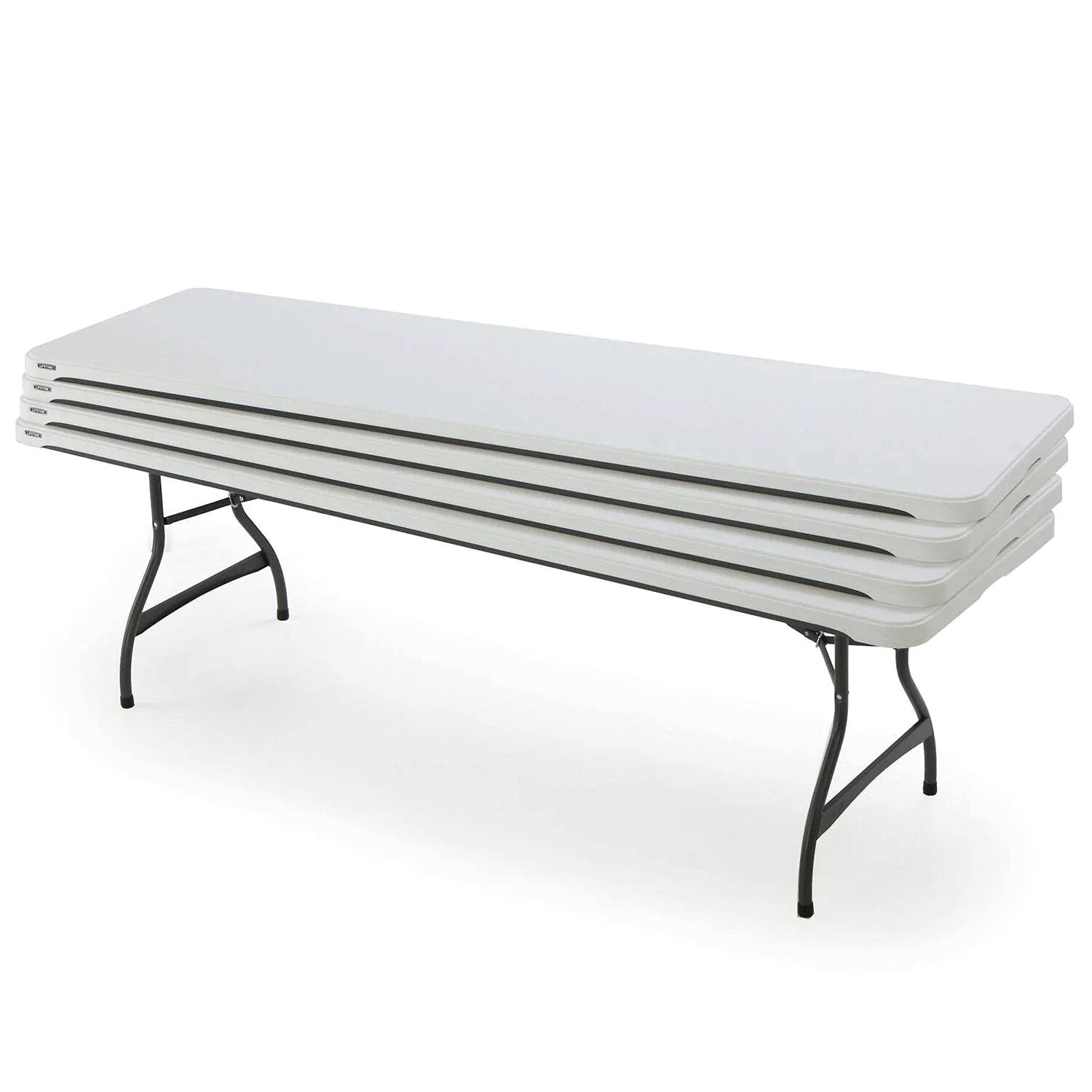 Lifetime Commercial Nesting Folding Table 4-Pack, 96 in. x 30 in., White Granite - 8-Foot
